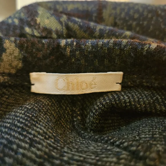 Chloé Vintage Mini Dress In Black Navy and Olive Tones. Runway Piece - Picture 2 of 10